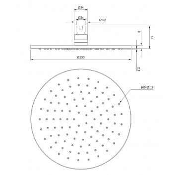 Rączka душевая Omnires Armance, 1-режимная, золотой