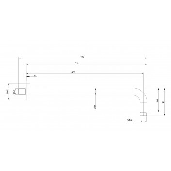 Держатель для душа настенные Omnires, 40cm, хром