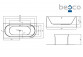 Ванна свободностоящая Besco Avita A-Line, акриловая, правая 170x75 cm, пристенная, сифон z napełnieniem przez перелив белый McAlpine czyszczony od góry - снаружи белый глянец, wewnątrz белый глянец
