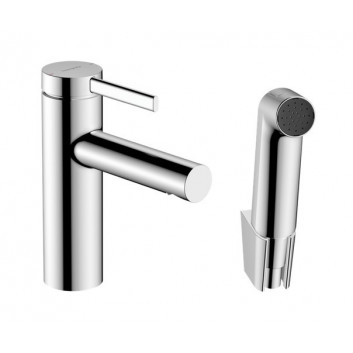 Смеситель для раковины Hansgrohe Zesis S однорычажный 100 CoolStart с набором слива-перелива с гибкой подводкой - хром