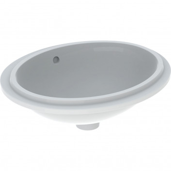 Geberit Variform Раковина в столешнице, овальная, 49.5cm, z переливом, без отверстия под смеситель