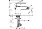 Смеситель для биде 1-uchwytowa Hansgrohe Talis E wys. 158 mm, комплект сливной, золотой optyczny полированный