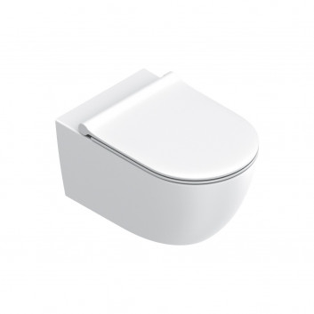 Набор Catalano Sfera muszla WC подвесной 50x35 cm Silentech с сидением WC wolnoopadającą i z mocowaniami - белый мат.