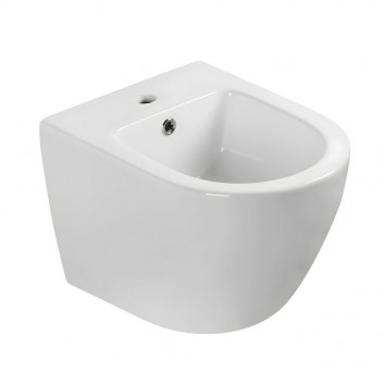 Раковина wc подвесной Emporia Nox 49×37 cm, bezrantową, с сидением с микролифтом Slim - белый глянец