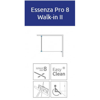 Двери для душа walk-in Radaway Essenza Pro 8 Gold, 130x200cm, стекло бесцветное, profil золотой