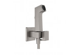 Для биде душевая головка Hansgrohe Bidette 1jet E EcoSmart со смесителем, uchwytem и шлангом душевым 125 cm - чёрный шлифованный хром