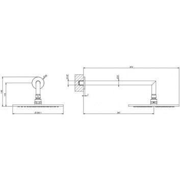 Верхний душ Gessi Anello, круглая, 250mm, regulowana, с держателем ściennym 358mm - Copper Brushed PVD