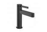 Смеситель для раковины Hansgrohe Finoris, напольный, однорычажный, 110 CoolStart с набором слива-перелива с гибкой подводкой - чёрный шлифованный хром