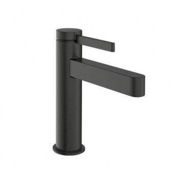 Смеситель для раковины Hansgrohe Finoris, напольный, однорычажный, высота 182mm, комплект сливной, чёрный мат.