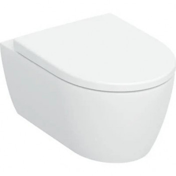 Раковина WC подвесной Geberit iCon 53x36 cm, bez kołnierza, spłukiwanie wirowe с крышкой с микролифтом - белая