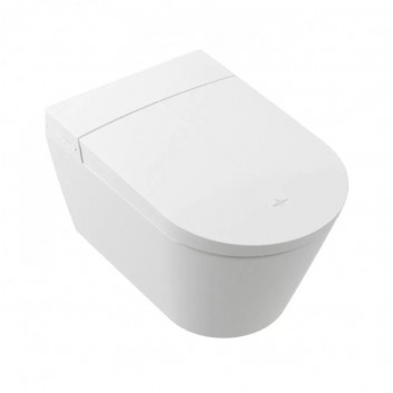 Toaleta myjąca Villeroy & Boch ViClean I100, овальная, 38,5x59,5cm, bezrantowa, CeramicPlus, Weiss Alpin
