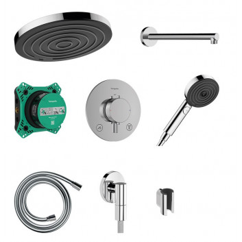 Душевая система Hansgrohe Pulsify S 260 1jet со смесителем термостатическим Ecostat Comfort S i iBox universal 2, скрытый, хром