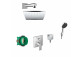 Душевой набор Hansgrohe WallStoris, настенный, смеситель термостатическая, 1 wyjście wody, с корзиной, wieszakiem i suwakiem, чёрный мат.