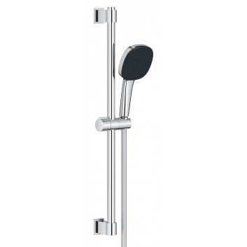 Душевой гарнитур 130 3jet EcoSmart штанга S Puro 65 cm PushSlider i tekstylnym wężem душевым Designflex 160 cm, Hansgrohe Rainfinity - Золотой Optyczny Полированный