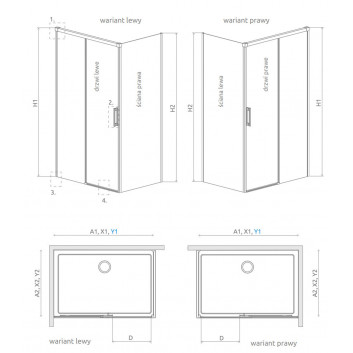 Боковая стенка S3 100 Radaway Eos DWD+S, przejrzysta, 1000x1970mm, profil хром