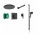 Душевая система Hansgrohe Raindance Alive SRaindance Alive S 300 1jet со смесителем термостатическим Ecostat Comfort S i iBox universal 2, скрытый - чёрный шлифованный хром