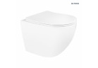 Набор Oltens Hamnes Stille подвесной унитаз WC PureRim 35,5x52 cm, с плёнкой SmartClean с крышкой с микролифтом Slim - белая