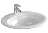 Встраиваемая раковина Vitra S20 53x46 cm, без перелива, с отверстием na baterie - белая