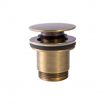 Перелив для раковины Tres, click-clack, 63mm, 24-K золото матовое