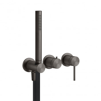 Смеситель душевая Gessi Shower316, скрытая, 2 выходы wody, душевой набор, хромированная сталь