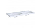 Раковина двойная Geberit Acanto 120x48 cm, без отверстия na baterie, z переливом - белая