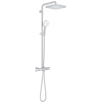 Душевая система Grohe Tempesta System 250 Cube с термостатом для настенного монтажа, с верхним душем kwadratową 25 cm - хром