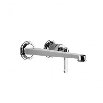 Смеситель для раковины на 2 отверстия Gessi Venti20, скрытая, излив 210mm, хром