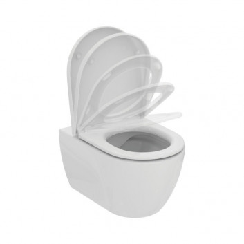 Раковина WC Ideal Standard i.life B Rimless, 54x35,5cm подвесной bezrantowa белая + сидение Ideal Standard i.life B, с микролифтом 