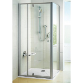 Ścianka stała PPS-80 Ravak Pivot, satyna + transparent- sanitbuy.pl