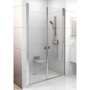 Drzwi wnękowe CSDL2-120 Ravak Chrome dwuelementowe, połysk + transparent- sanitbuy.pl