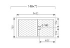 PYTAJ O RABAT ! Поддон Novellini Olympic Plus 140x75 cm, высота 12,5 cm, акриловый с сифоном o śr. 9 cm в комплекте, белый