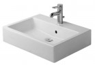 Раковина Duravit Vero с полкой под смеситель, 1-отверстный, 60x47 cm, шлифованная, белая WonderGliss, 04546000271