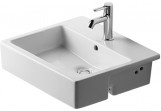 Раковина Duravit Vero, 1-отверстный, с полкой под смеситель, z переливом, 55x47 cm, белая WonderGliss