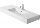 Раковина Duravit Vero с тумбой, 1-отверстный, с полкой под смеситель, z переливом, 125x49 cm, белая WonderGliss