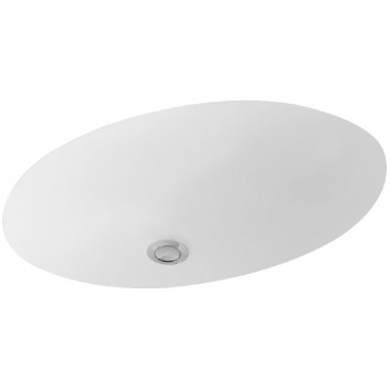 Umywalka Villeroy & Boch Evana Weiss Alpin Ceramicplus podblatowa 615x415 mm, bez miejsca na armaturę, z przelewem- sanitbuy.pl