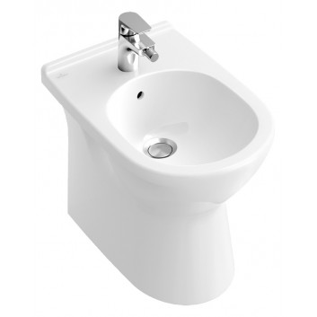 Bidet Villeroy & Boch O.Novo stojący, Biały Alpin Ceramicplus, 360x560 mm, 1-otworowy, z przelewem - sanitbuy.pl