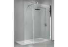 Кабина typu walk-in Novellini Kuadra H2 с перегородкой obrotowym 100+37 cm, profil хром, стекло прозрачное