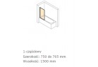 Шторки на ванну Huppe Design Pure - 1-составной 750 mm, хром eloxal, прозрачное 