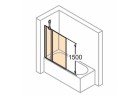 Шторки на ванну Huppe Design Pure - 2-составной 95 cm, profil хром eloxal, стекло прозрачное