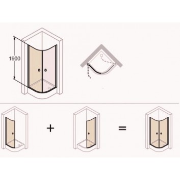 двери распашные для душа Huppe Design 501 - , szer. 900mm- sanitbuy.pl