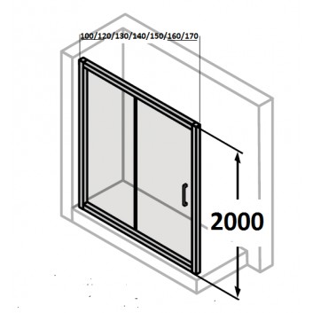 двери раздвижные Huppe Aura Elegance , 900 x 900 mm, стекло прозрачное серебряный mat , - sanitbuy.pl