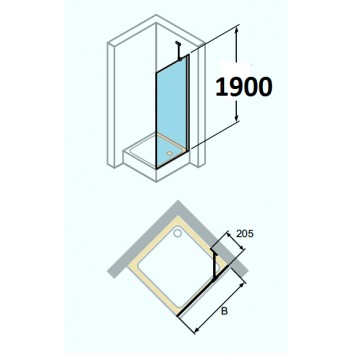 двери раздвижные Huppe Aura Elegance , 900 x 900 mm, стекло прозрачное серебряный mat , - sanitbuy.pl