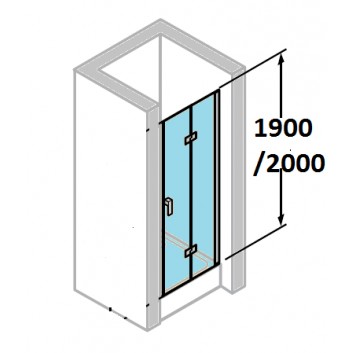 двери для душа Huppe Design 501 - складные, szer. 800 mm, стекло с плёнкой Anti-Plaque- sanitbuy.pl