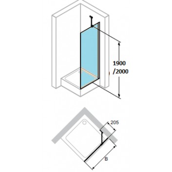 двери для душа Huppe Design 501 - складные, szer. 800 mm, стекло с плёнкой Anti-Plaque- sanitbuy.pl