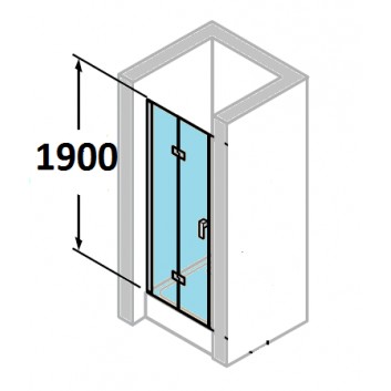 двери для душа Huppe Design 501 - складные, szer. 800 mm, с плёнкой Anti-Plaque, profil хром eloxal- sanitbuy.pl