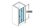 Двери распашные Huppe Design Pure складные, szer. 90 cm, wys. 190 cm, серебряный мат., стекло z Anti-Plaque