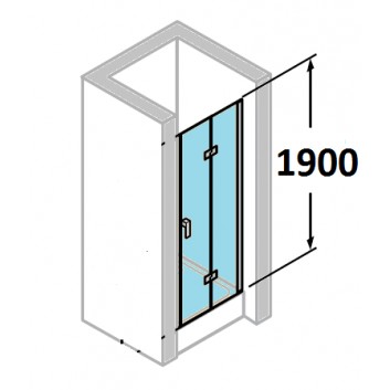 двери для душа Huppe Design 501 - складные, szer. 800 mm, стекло с плёнкой Anti-Plaque- sanitbuy.pl