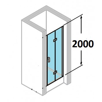 Двери для душа Huppe Design 501 - складные, szer. 800 mm, стекло с плёнкой Anti-Plaque- sanitbuy.pl