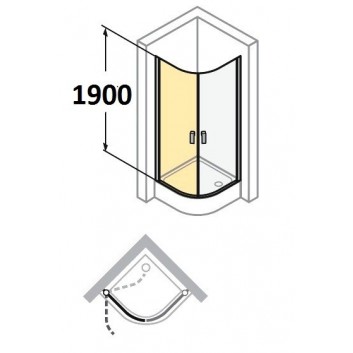 Двери распашные для душа Huppe Design 501 - , szer. 1000mm- sanitbuy.pl