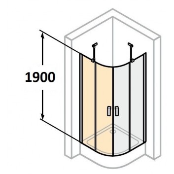 Двери распашные для душа Huppe Design 501 - с металлическим сегментом , szer. 900mm- sanitbuy.pl